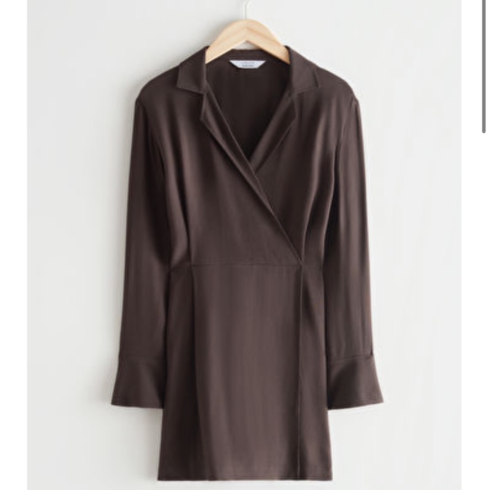 Collard wrap mini dress